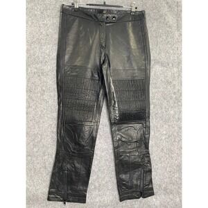 H&M Black Leather‎ Pants Autumn Collection 2013 Moto Biker Style
